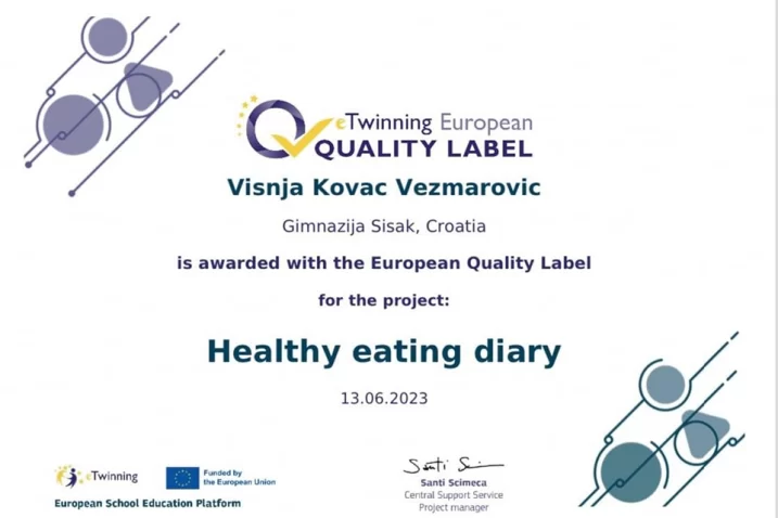 Healthy Eating Diary Gimnazija