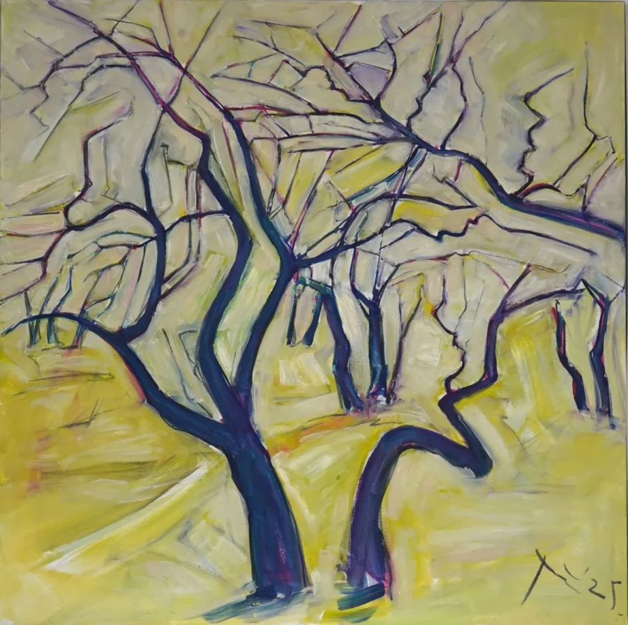 Maslina x, ulje na platnu, 100 x 100 cm, 2025.