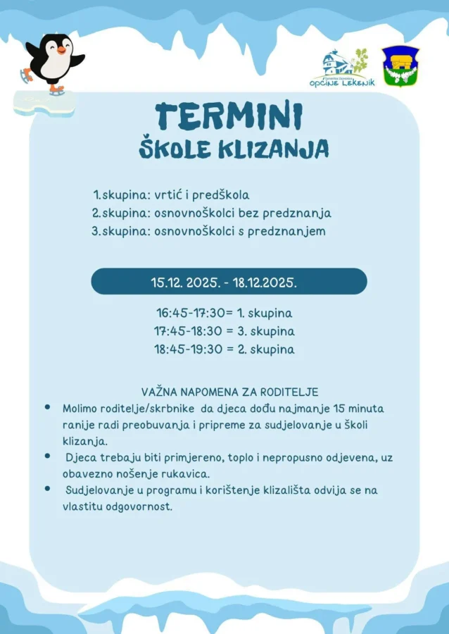 škola klizanja lekenik