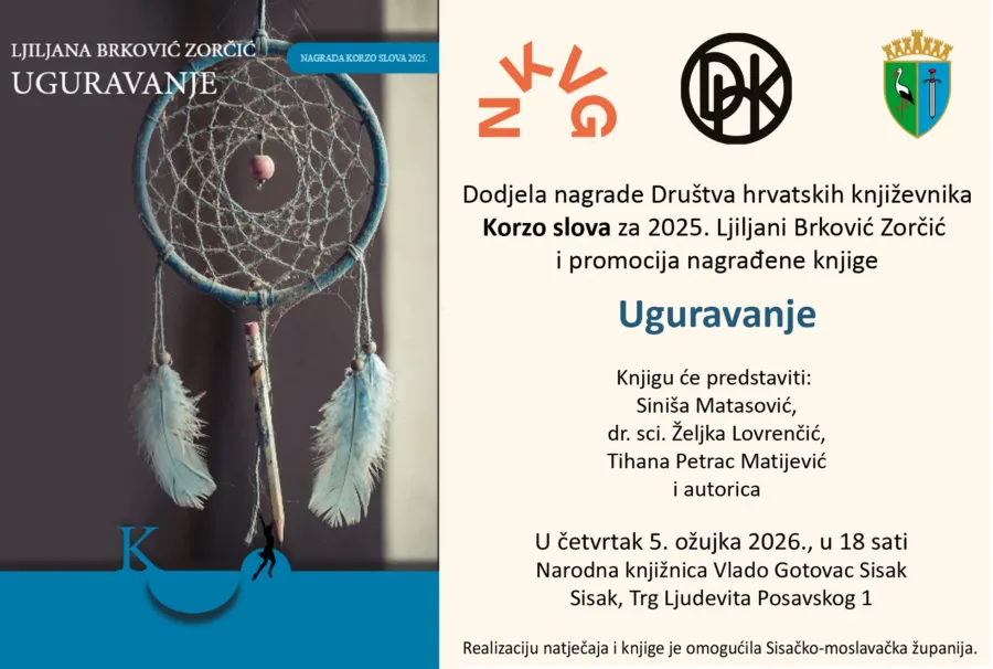 Pozivnica, dodjela nagrade Korzo slova, Uguravanje