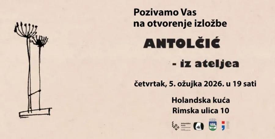 Pozivnica za izložbu Antolčić iz ateljea