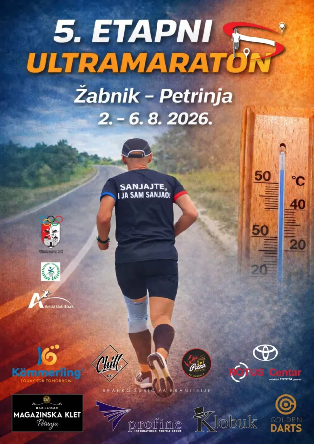 Branko Subic plakat 5. etapni ultramaraton Zabnik Petrinja