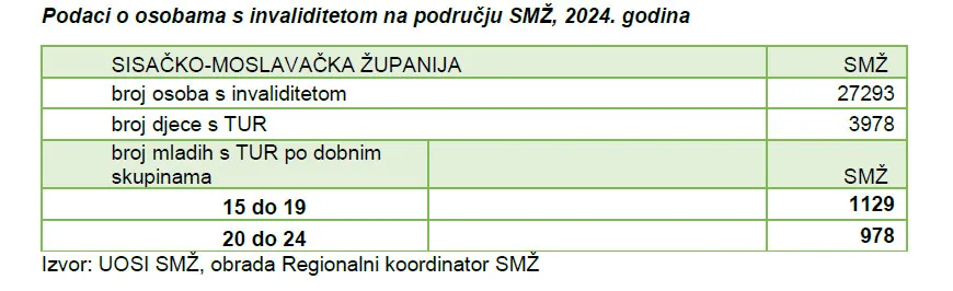 Program za mlade broj osoba s invaliditetom